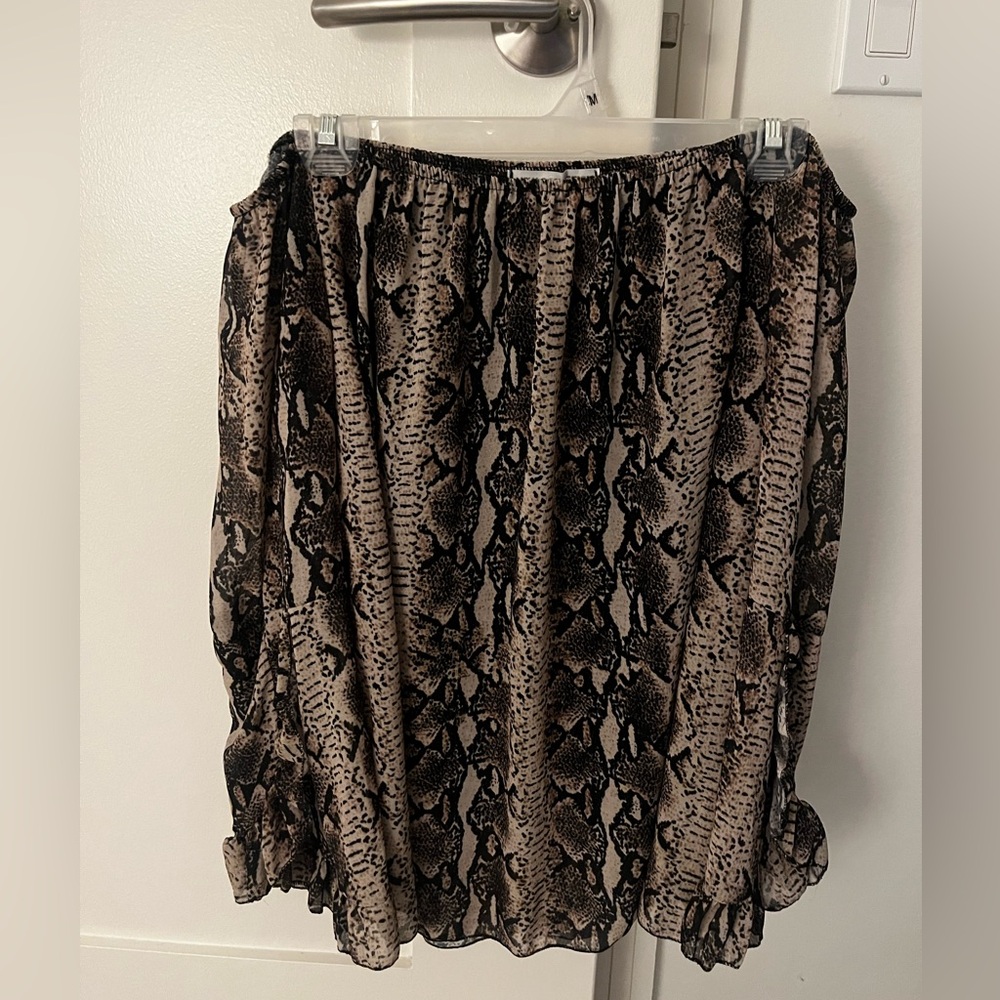 Snake print off the shoulder top